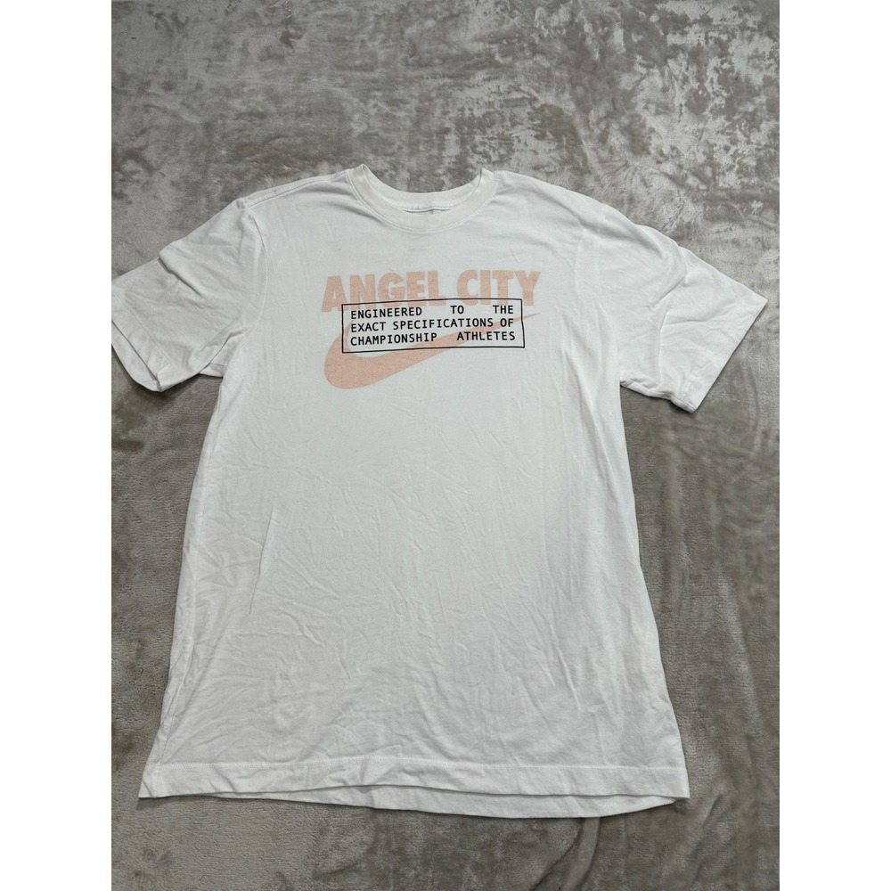 Nike Angel City T-Shirt Women's Size Medium White Short Sleeve Crew Neck EUC